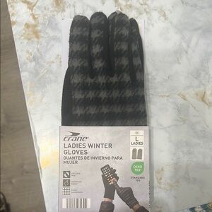 Crane Ladies Winter Gloves - Black and Gray